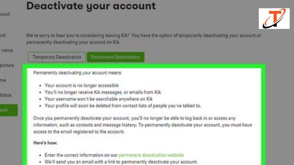 Techemirate - how to delete kik account without email